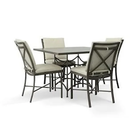 42 Inch Superstone Dining Table with 4 Monaco Side Chairs